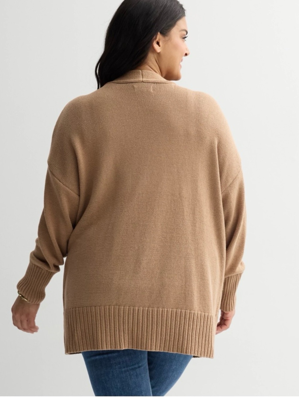 Sonoma Brown Open-Front Women's Cardigan - Picture 7 of 7